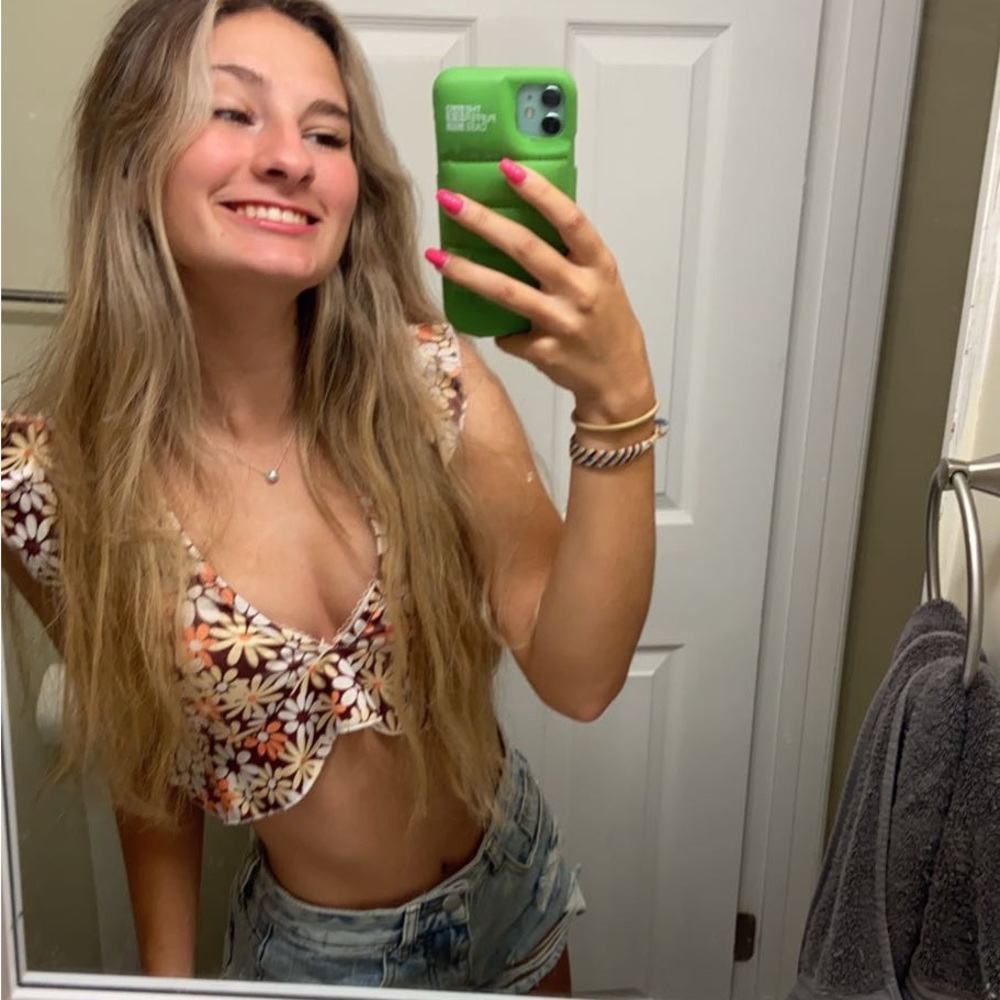 Floral crop top, shein, xs